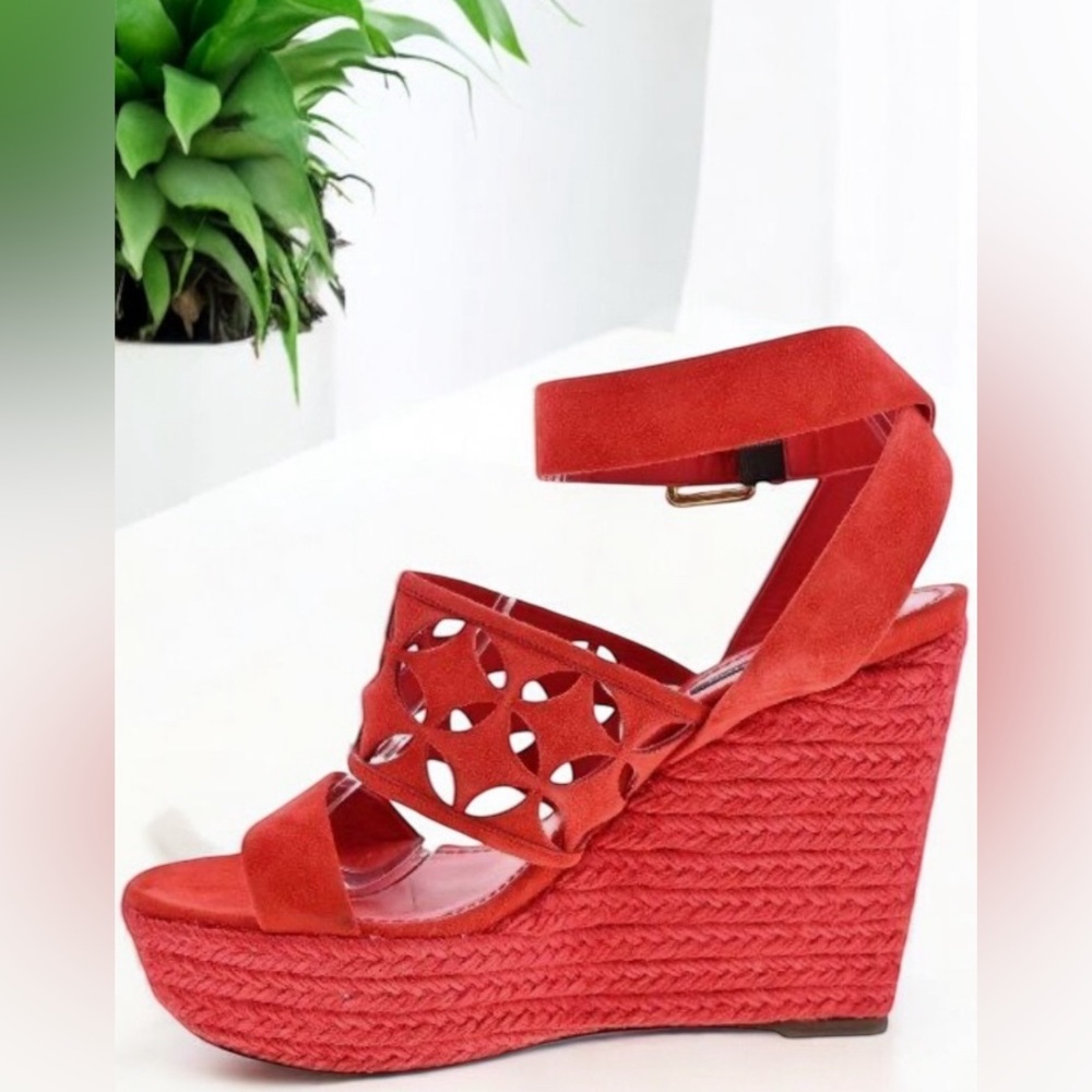 Louis Vuitton Suede Lasercut Accents Espadrilles